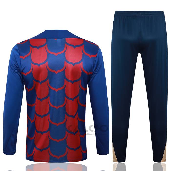 Tuta da Track di Felpa FC Barcellona 2024-2025 Blu e Rosso